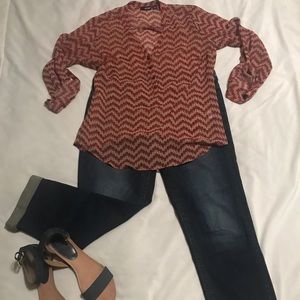 Chevron sheer blouse